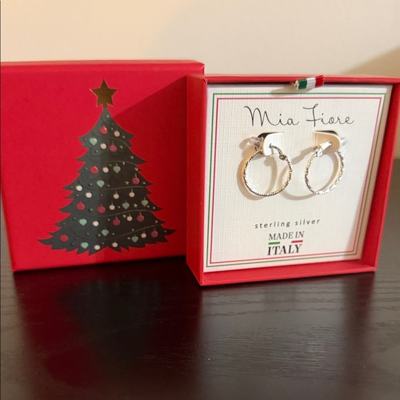 Mia Fiore Sterling Silver Hoop Earrings - Picture 3 of 3